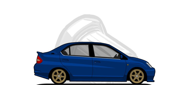 Toyota  Prius original content side profile illustration