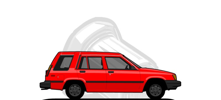 Toyota  Tercel original content side profile illustration