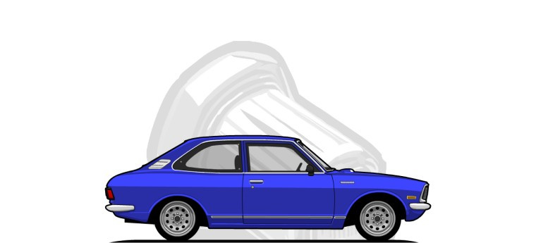 Toyota  Corolla original content side profile illustration