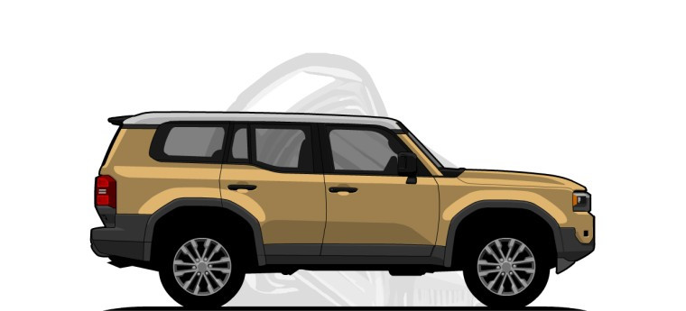 Toyota  Land Cruiser original content side profile illustration