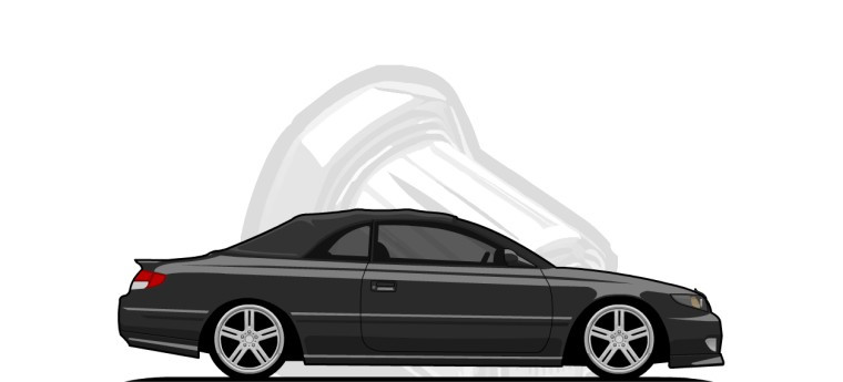 Toyota  Solara original content side profile illustration