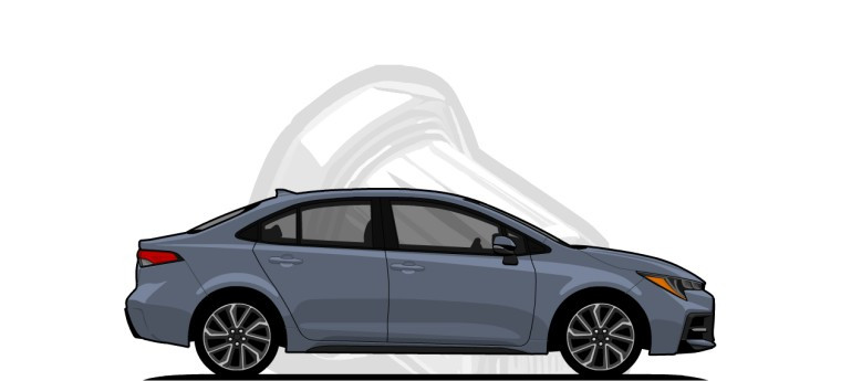 Toyota  Corolla original content side profile illustration