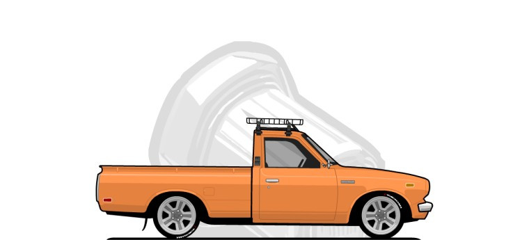 Toyota  Hilux original content side profile illustration