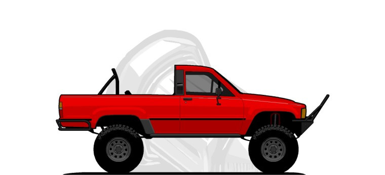 Toyota  4Runner original content side profile illustration