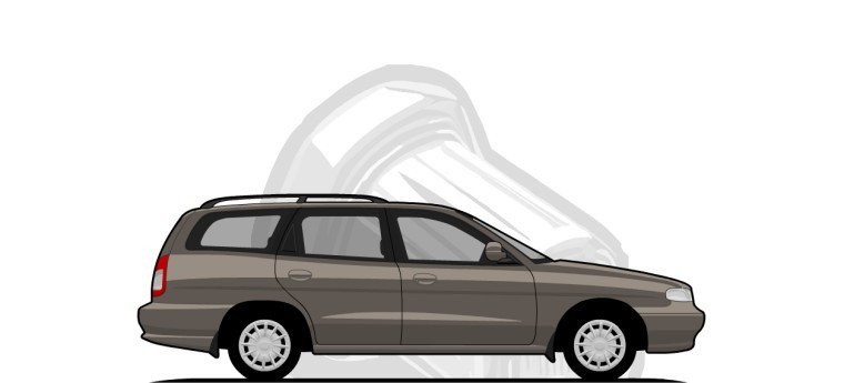 Daewoo  Nubira original content side profile illustration