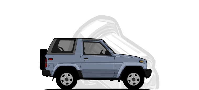 Daihatsu  Rocky original content side profile illustration