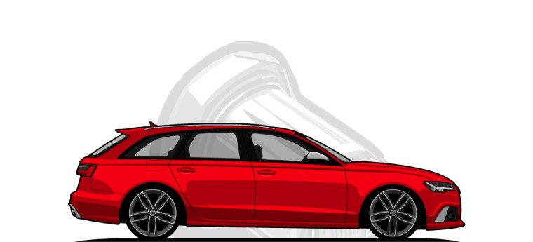 Audi  RS6 original content side profile illustration