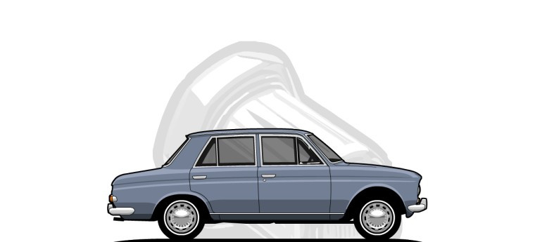 Datsun  410 original content side profile illustration