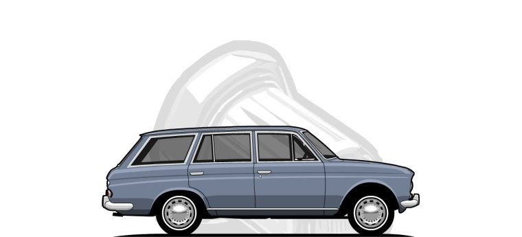 Datsun  410 original content side profile illustration