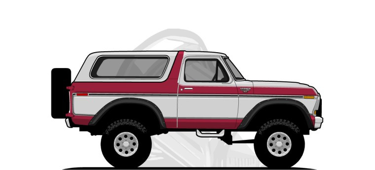 Ford  Bronco original content side profile illustration