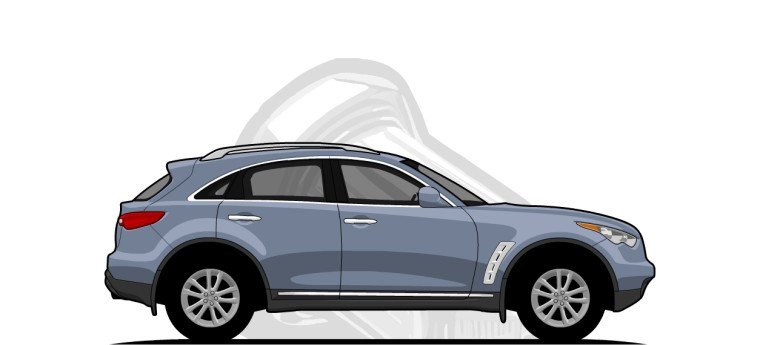 Infiniti  FX original content side profile illustration