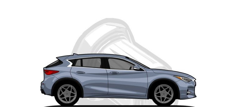 Infiniti  QX30 original content side profile illustration