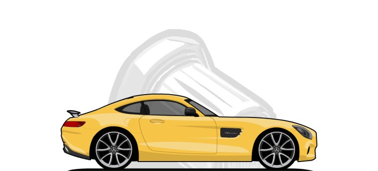 Mercedes-Benz  AMG GT original content side profile illustration