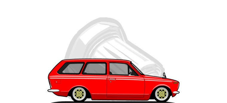 Toyota  Corolla original content side profile illustration