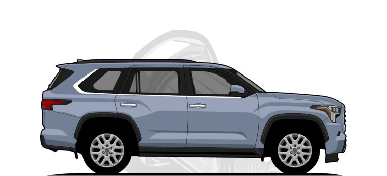 Toyota  Sequoia original content side profile illustration