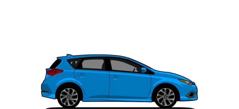 Scion  iM original content side profile illustration