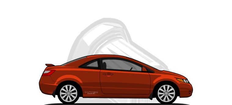 Honda  Civic original content side profile illustration