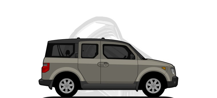 Honda  Element original content side profile illustration