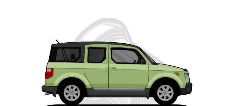 Honda  Element original content side profile illustration