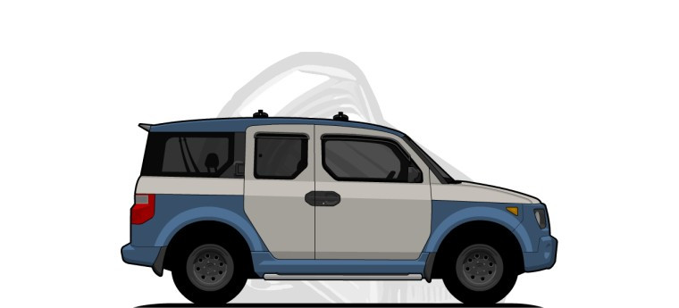 Honda  Element original content side profile illustration