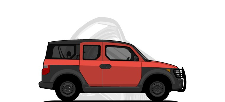 Honda  Element original content side profile illustration