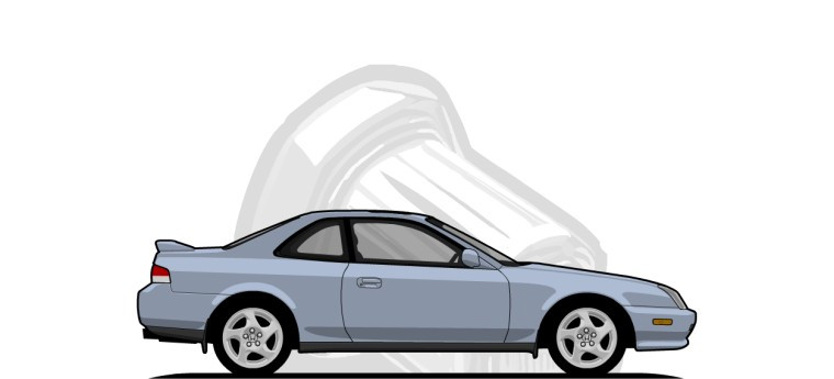 Honda  Prelude original content side profile illustration