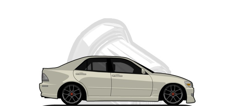 Lexus  IS original content side profile illustration