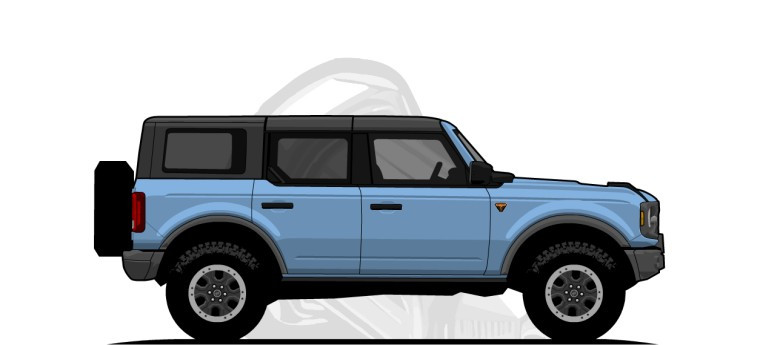 Ford  Bronco original content side profile illustration