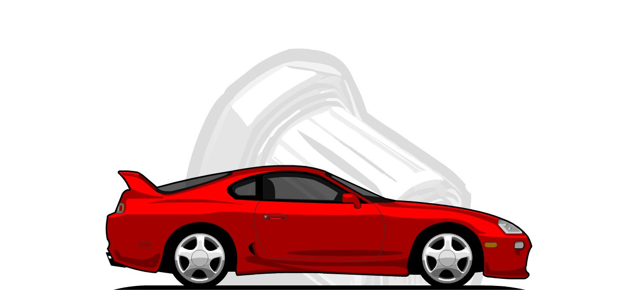 Toyota  Supra original content side profile illustration