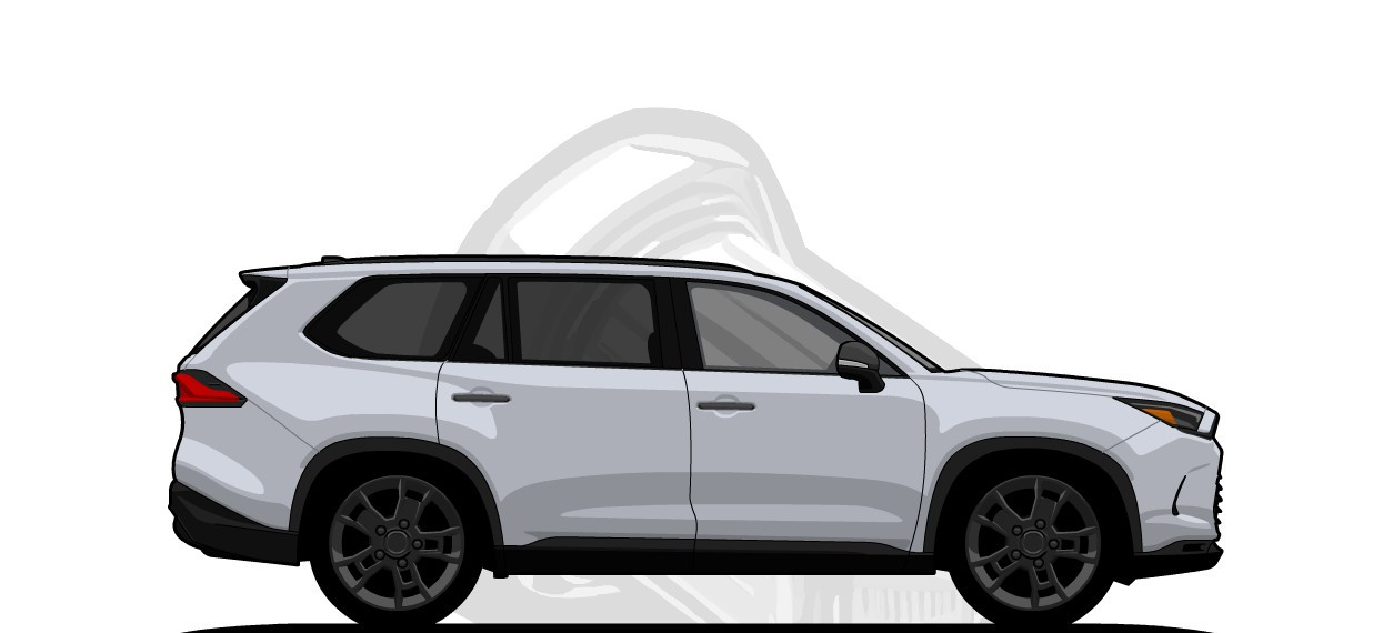Toyota  Grand Highlander original content side profile illustration