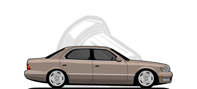 Lexus  LS original content side profile illustration